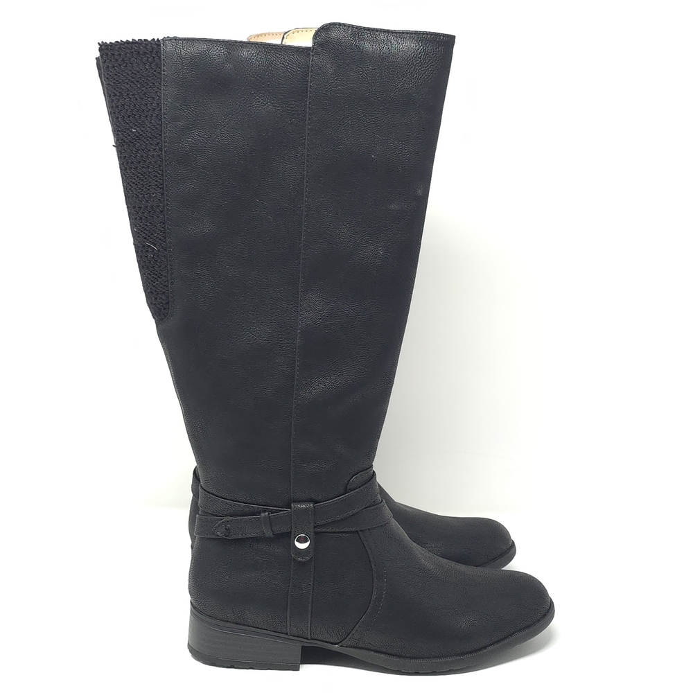 LifeStride Xtrovert Black Wide Calf Riding Boots  Water-Resistant - Picture 4 of 12